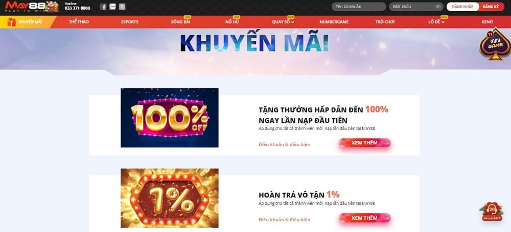 May88 có những chương trình khuyến mãi vô cùng hấp dẫn 