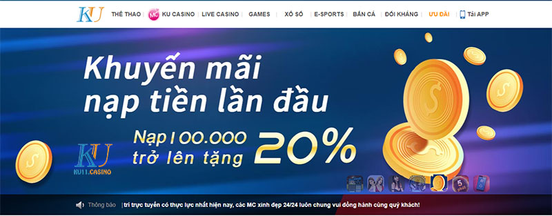 Khuyến mãi lần đầu nạp tiền.