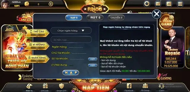 68gamebai reviews Hướng dẫn nạp tiền Rik88 live