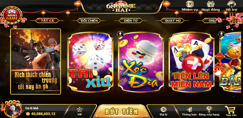 Giao diện s777 thừa hưởng từ game mẹ 68 Game Bài