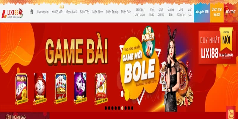 Game bài cực HOT 2023 cùng Lixi888
