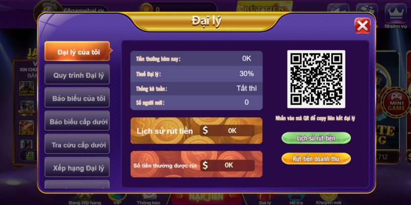 Hướng dẫn đăng ký trở thành đại lý của 68 game bài