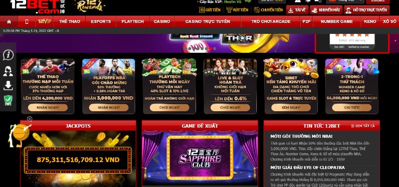Nhà cái 12bet - Thiên đường cá cược online