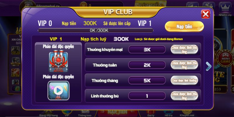 Tìm hiểu sâu hơn về chế độ Vip 68 game bài